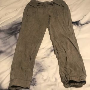 Light olive green jogger style dress pants